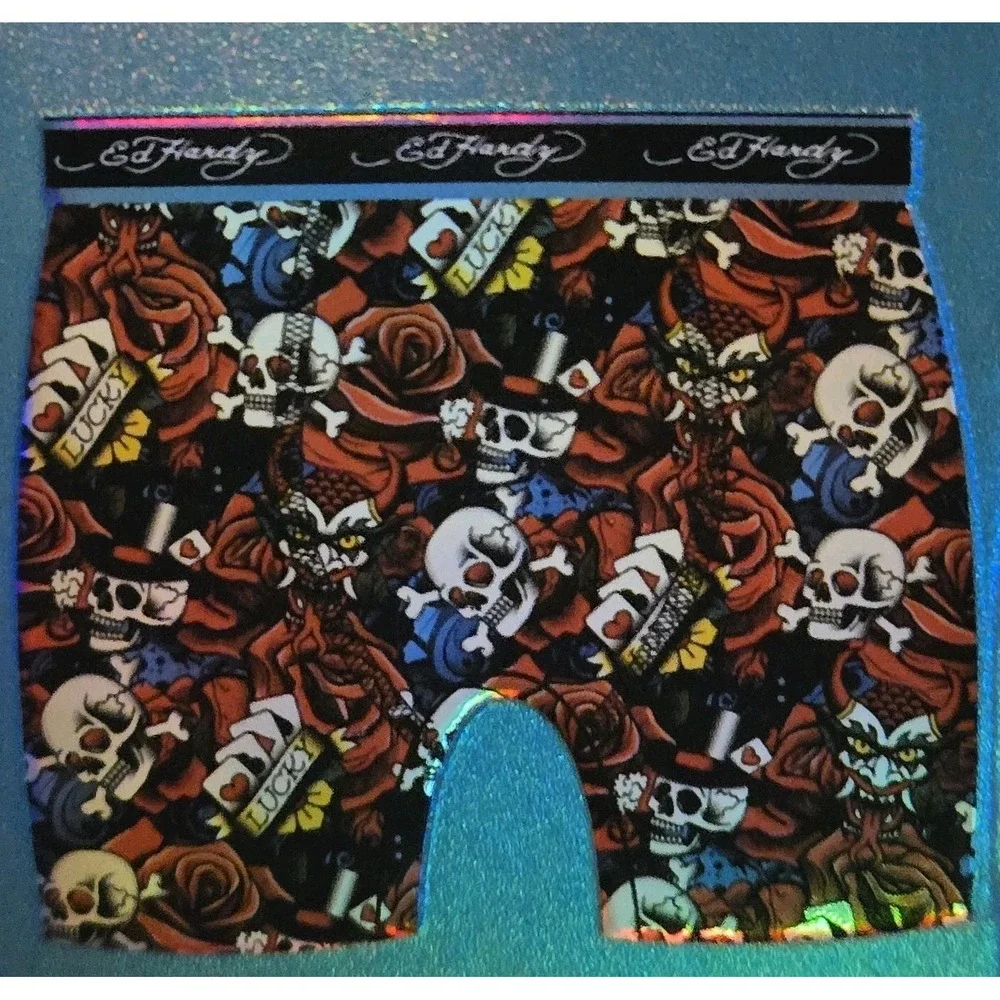 Ed Hardy 4 Performance Boxer Briefs Moisture Wick Stretch Soft Mens Size XL